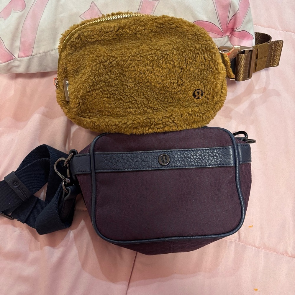 Bundle Lululemon Fanny Pack Duo - Mustard Sherpa + Plum Crossbody
